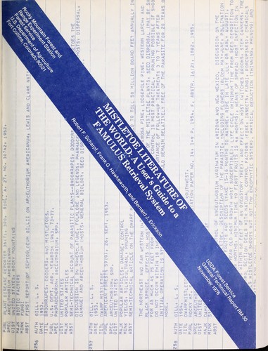 Cover for Mistletoe literature of the world: a user's guide to a FAMULUS retrieval system