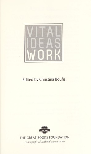 Cover for Vital ideas
