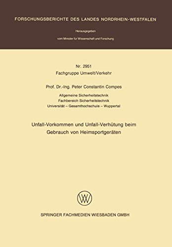 Cover for Unfall-Vorkommen und Unfall-Verhütung beim Gebrauch von Heimsportgeräten