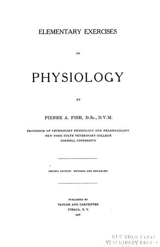 Cover for Elementary exercises in physiology