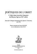 Cover for Poétiques de l'objet