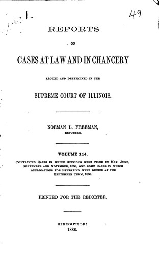 Cover for Reports of Cases at Law and in Chancery Argued and Determined in the Supreme ...