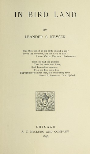 Cover for In bird land