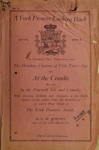 Cover for A York pioneer looking back