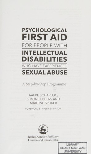 Cover for Psychological First Aid for People with Intellectual Disabilities after Sexual Abuse