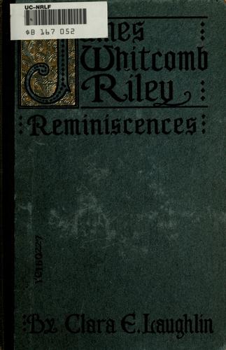 Cover for Reminiscences of James Whitcomb Riley