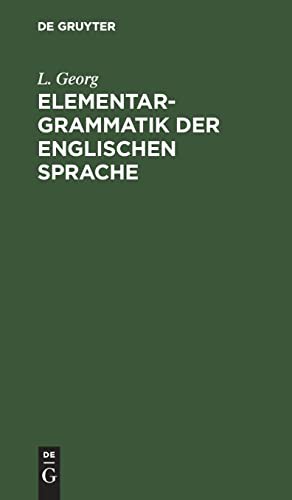 Cover for Elementargrammatik der englischen Sprache