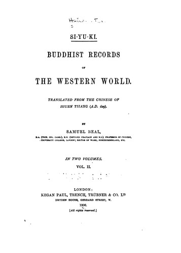 Cover for Si-yu-ki: Buddhist Records of the Western World