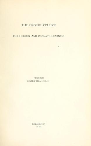 Cover for Register.  Winter term.
