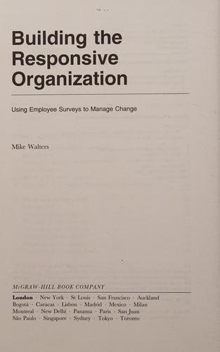Cover for Building the responsive organization