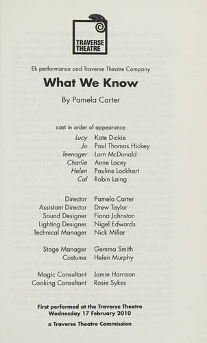Cover for What we know
