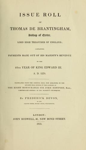 Cover for Issue roll of Thomas de Brantingham, Bishop of Exeter, lord high treasurer of England
