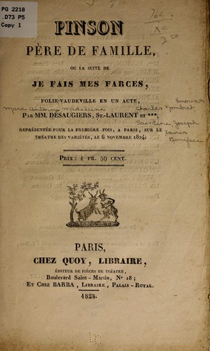 Cover for Pinson, père de famille