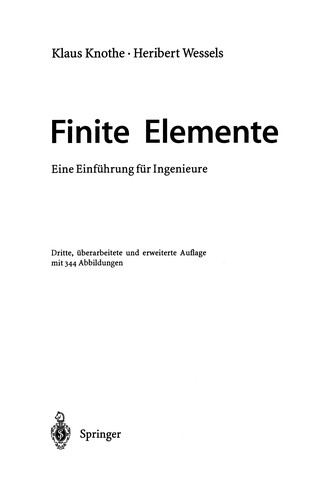 Cover for Finite Elemente