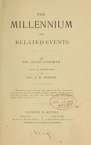Cover for The millennium and related events ...