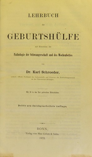 Cover for Lehrbuch der Geburtshulfe