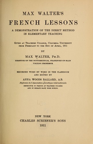 Cover for Max Walter's French lessons