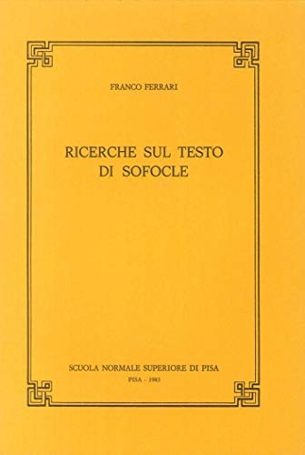 Cover for Ricerche sul testo di Sofocle