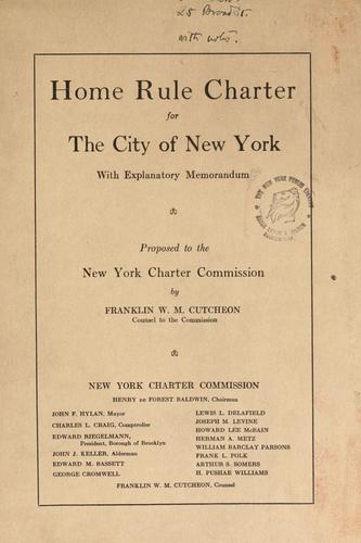 Cover for Home rule charter of the City of New York