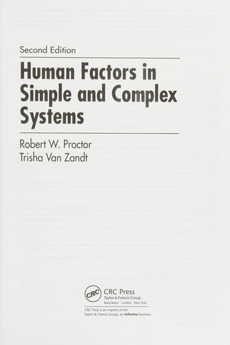 Cover for Human Factors in Simple and Complex Systems, Second Edition