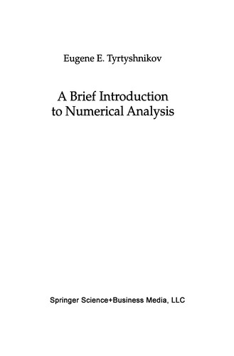 Cover for A Brief Introduction to Numerical Analysis