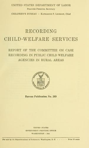 Cover for Recording child-welfare services
