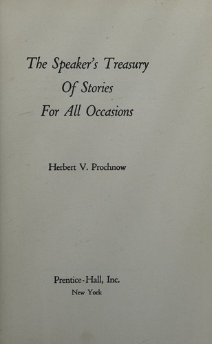 Cover for The Speaker's Treasury of Stories for all Occasions