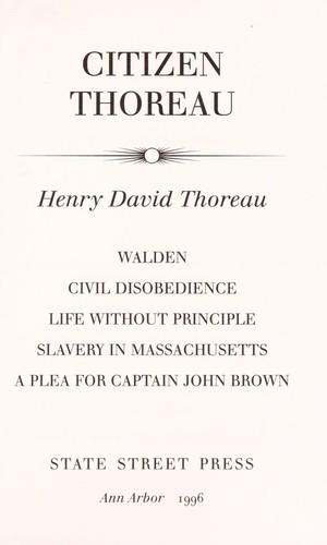 Cover for Citizen Thoreau