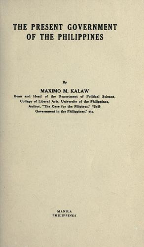 Cover for The present government of the Philippines