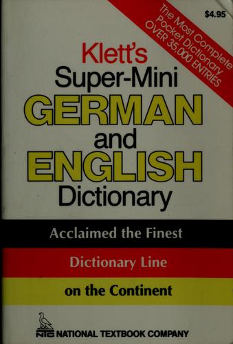 Cover for Klett's super-mini German and English dictionary