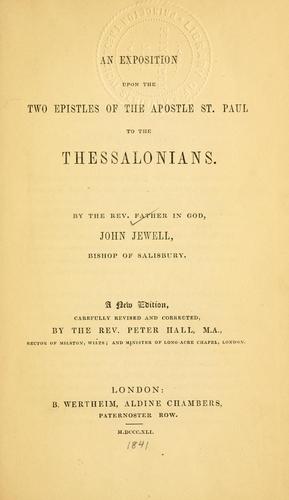 Cover for An exposition upon the two Epistles of the Apostle St. Paul to the Thessalonians...