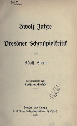 Cover for Zwölf Jahre Dresdner Schauspielkritik