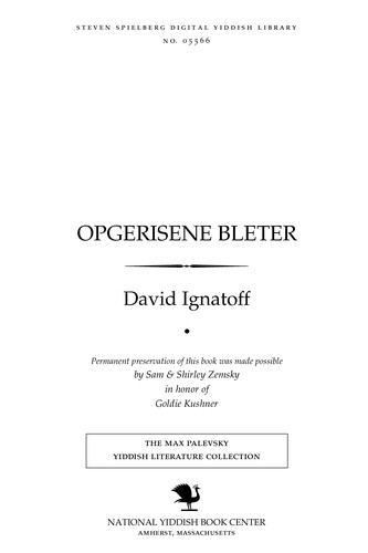Cover for Opgerisene bleṭer