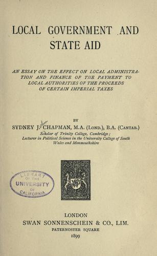 Cover for Local government and state aid