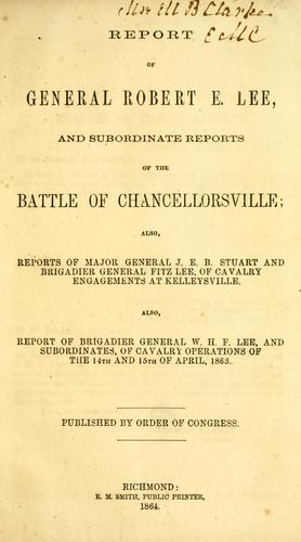 Cover for Report of General Robert E. Lee