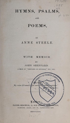 Cover for Hymns, psalms, and poems