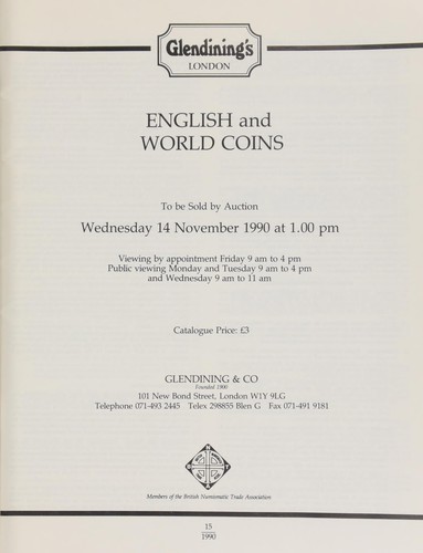 Cover for English and world coins, [including] a collection of Maundy sets, the property of Mrs. I.C. Power of London; [also] a Peru, enamelled sol, 1888, obverse multicoloured, legend picked out in ultramarine enamel, shield in red, white, and blue, with green laurel surrounding pink bow beneath; [and] a Henry VIII, third coinage, Tower, testoon, m.m. pellet in annulet both sides; [etc.] ...