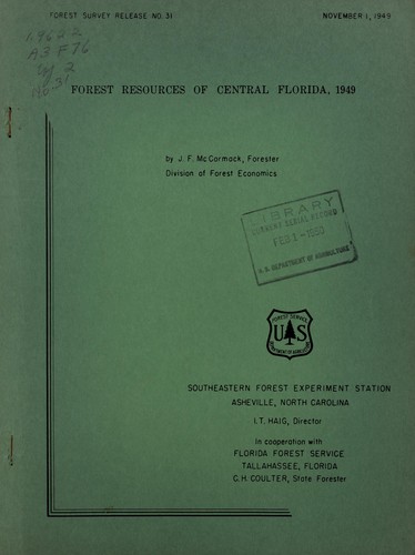 Cover for Forest resources of central Florida, 1949