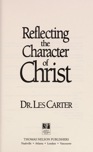 Cover for Reflecting the character of Christ