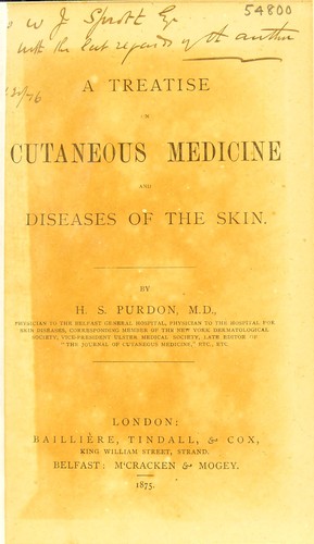 Cover for A treatise on cutaneous medicine and diseases of the skin