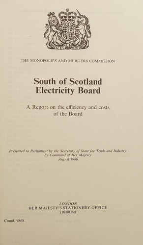 Cover for South of Scotland Electricity Board