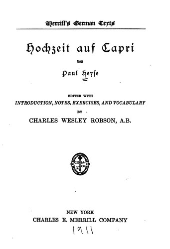 Cover for Hochzeit auf Capri