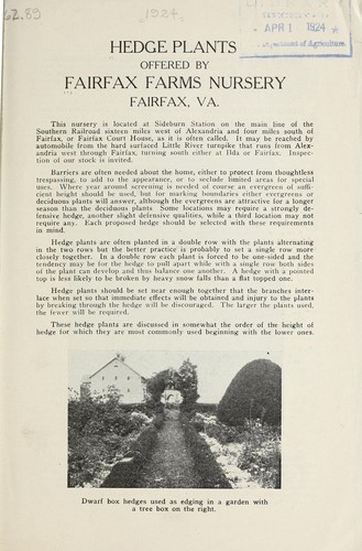 Cover for Hedge plants