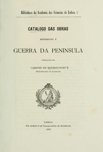 Cover for Catalogo das obras referentes á guerra da peninsula