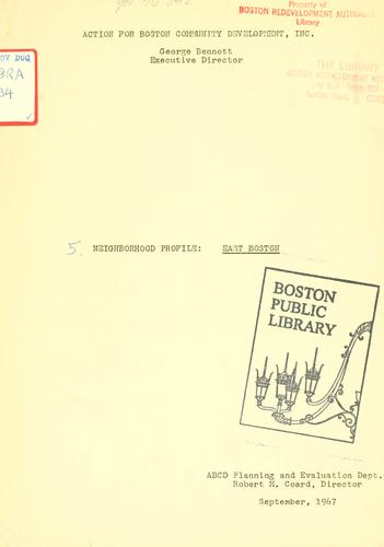 Cover for Neighborhood profile: east Boston.