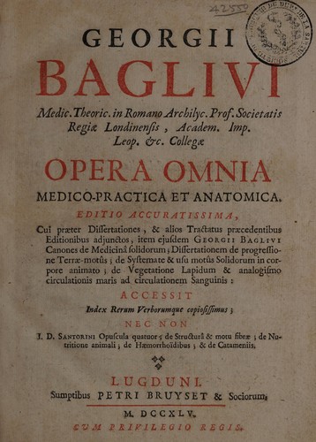 Cover for Opera omnia medico-practica et anatomica