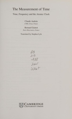 Cover for The measurement of time