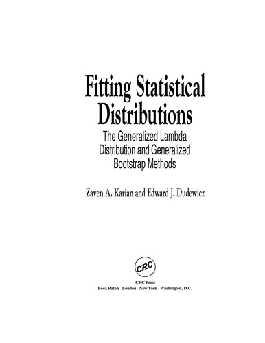 Cover for Fitting statistical distributions