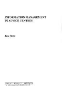Cover for Information management in advice centres