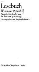 Cover for Lesebuch Weimarer Republik